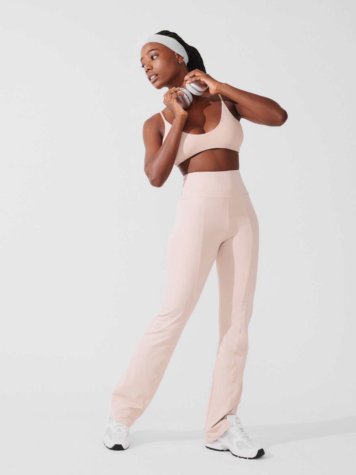 Conjunto Calça Bailarina Bege + Top Slim Bege