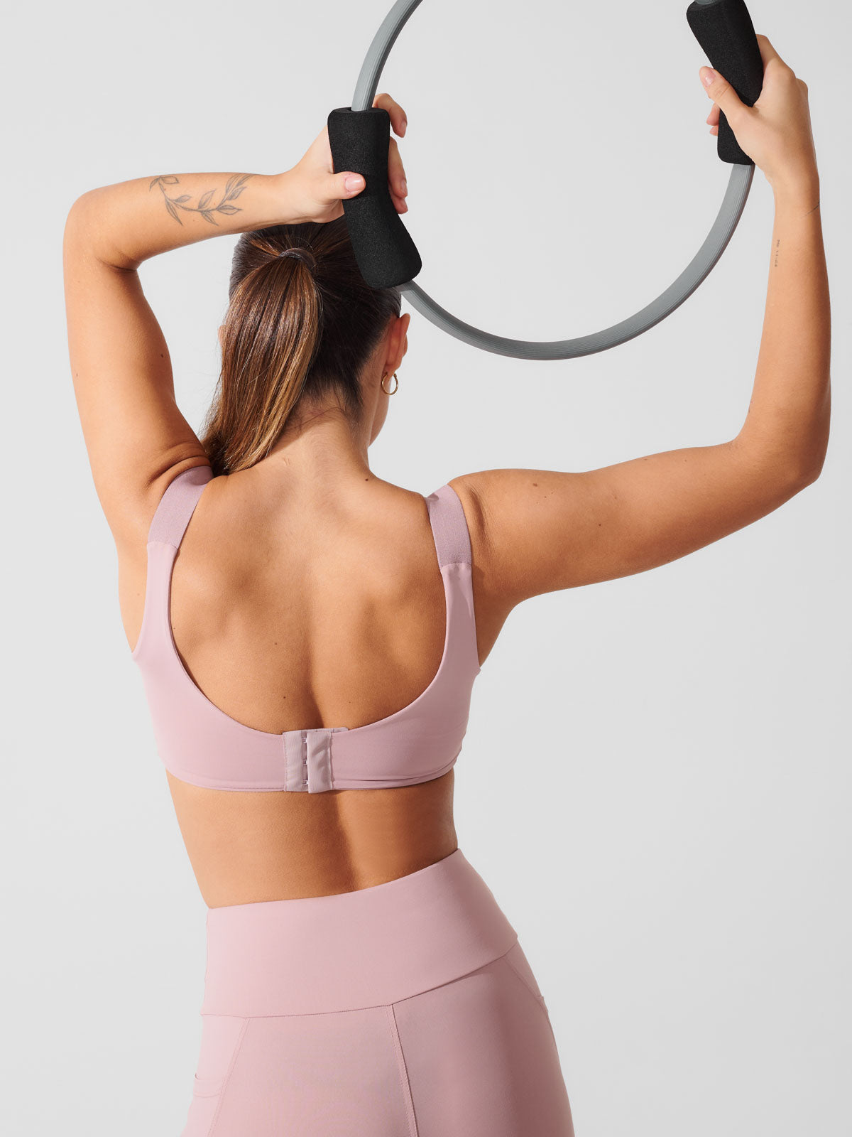 Conjunto Calça Legging de Compressão Rose + Top Ampla Cobertura Rose