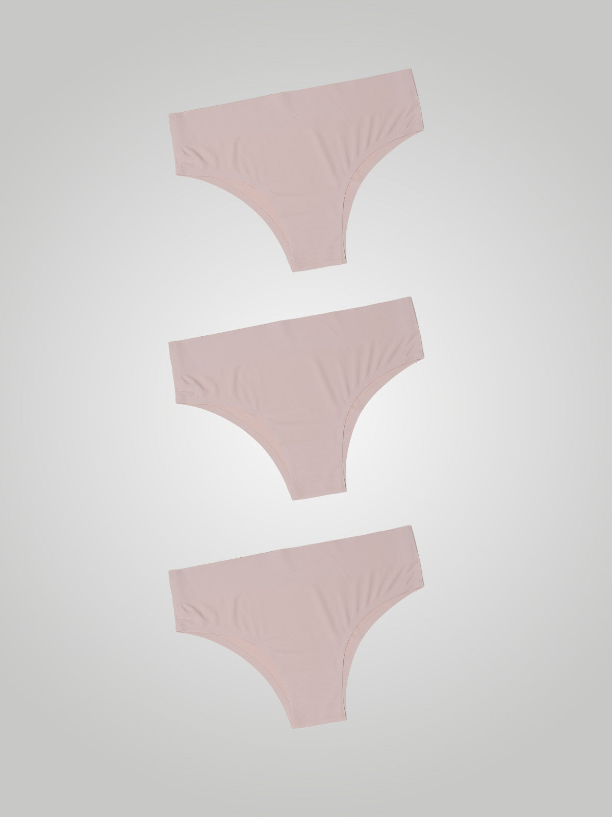 Kit com 3 Calcinhas Biquíni Cintura Alta Sem Costura Segunda Pele Rose - R$44,96 cada