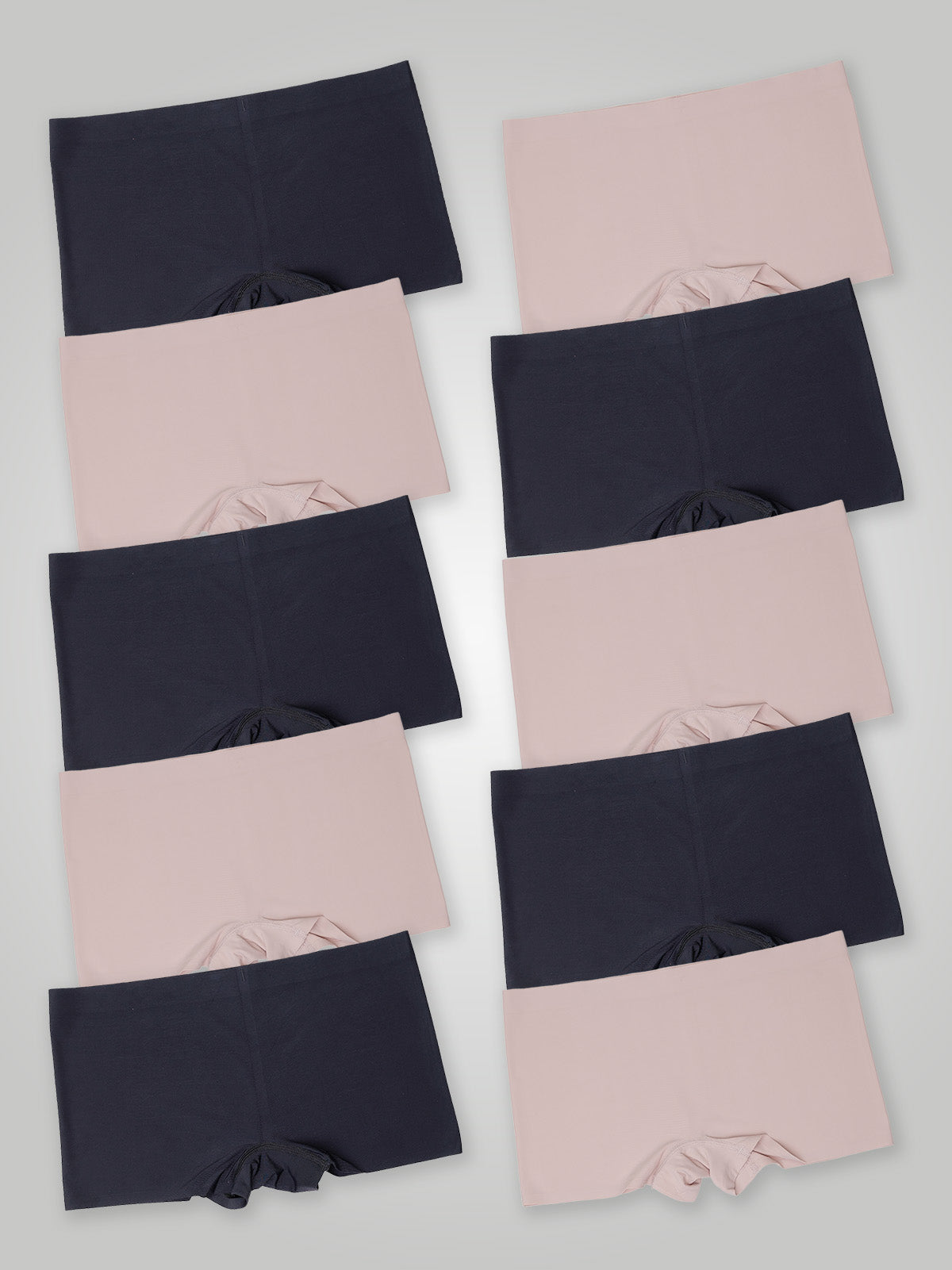 Kit com 10 Calcinhas Boxer Boyshort Sem Costura Segunda Pele (5 Preto e 5 Rose) - R$41,99 cada