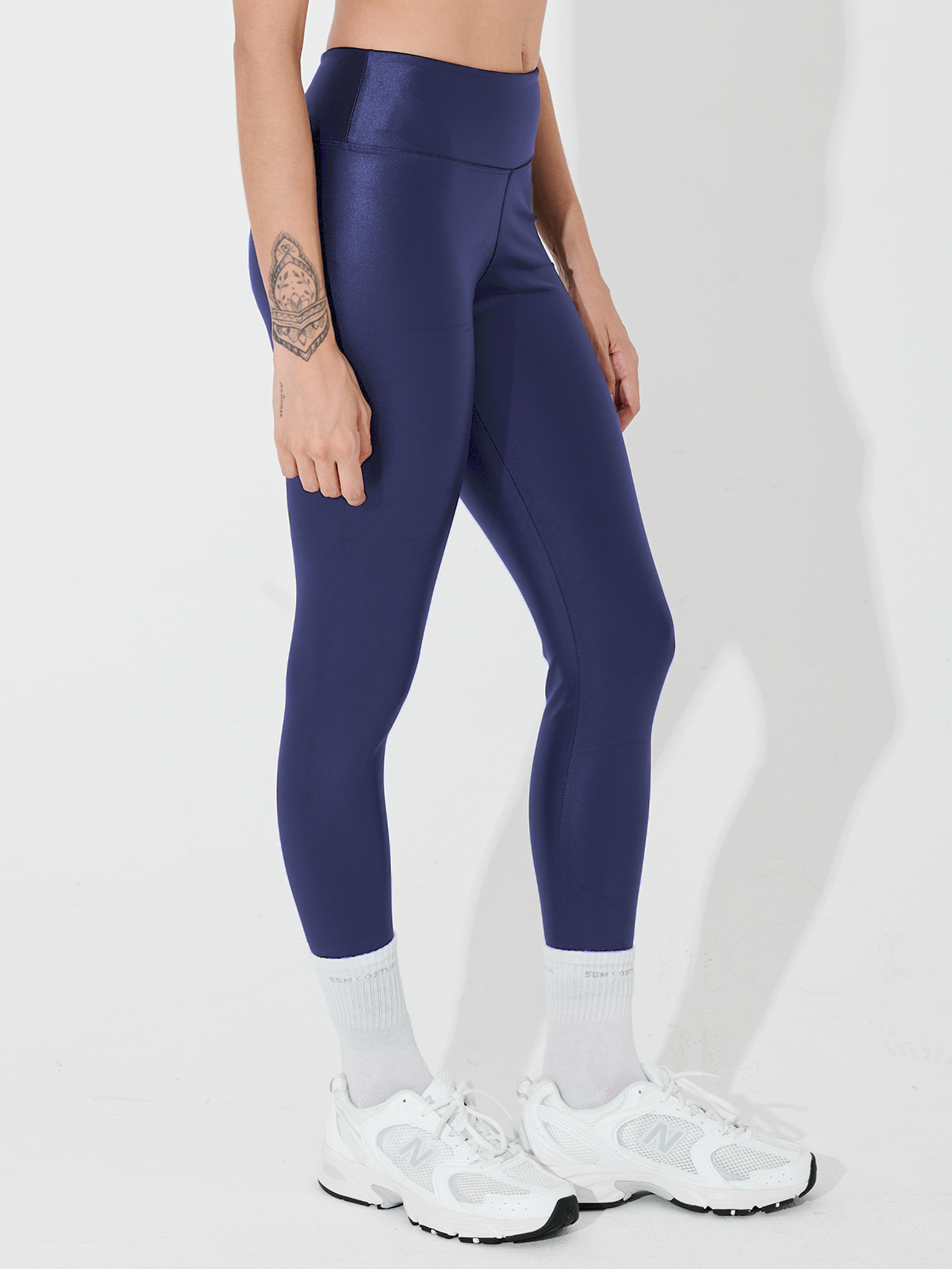 Calça Legging Brilho Cirre Azul Marinho