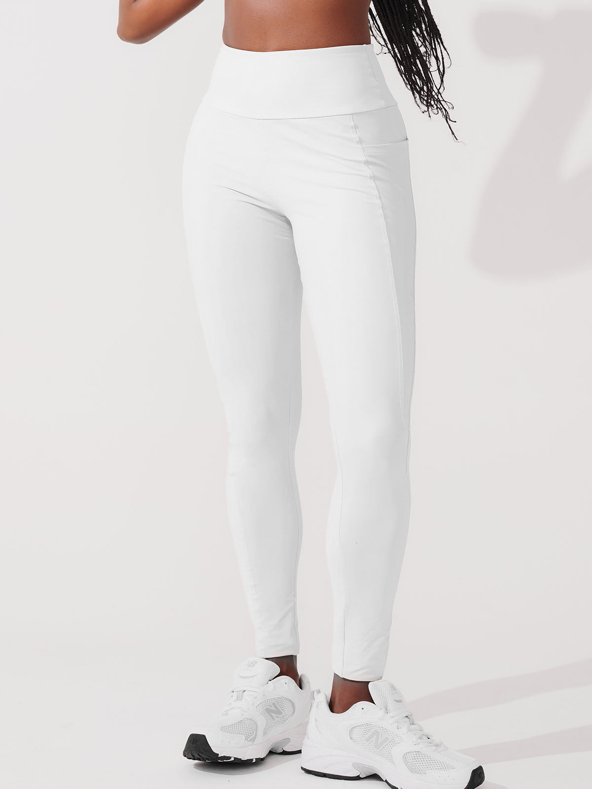 Calça Legging de Compressão com Forro Branco