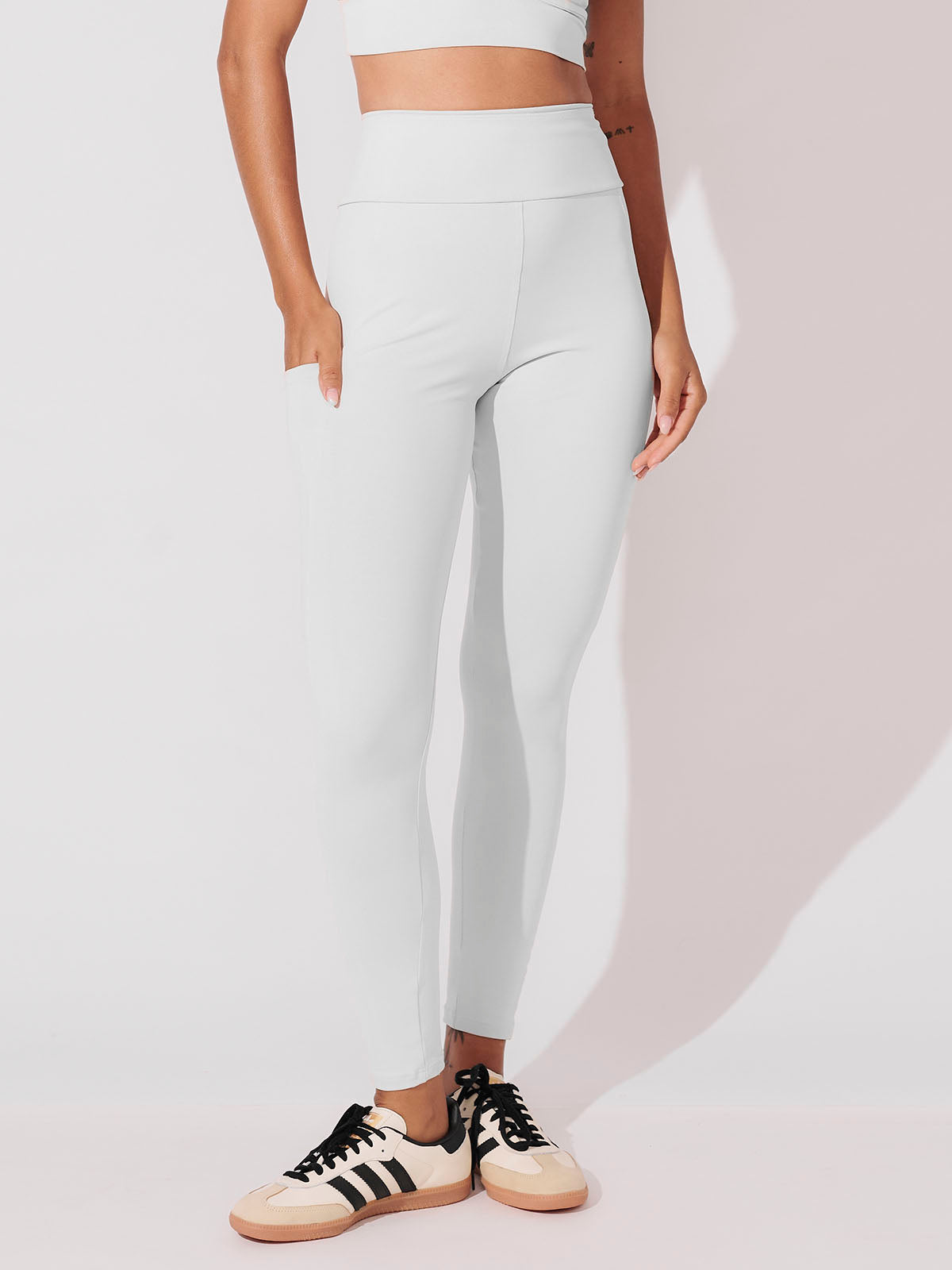 Calça Legging 6 Bolsos Branco