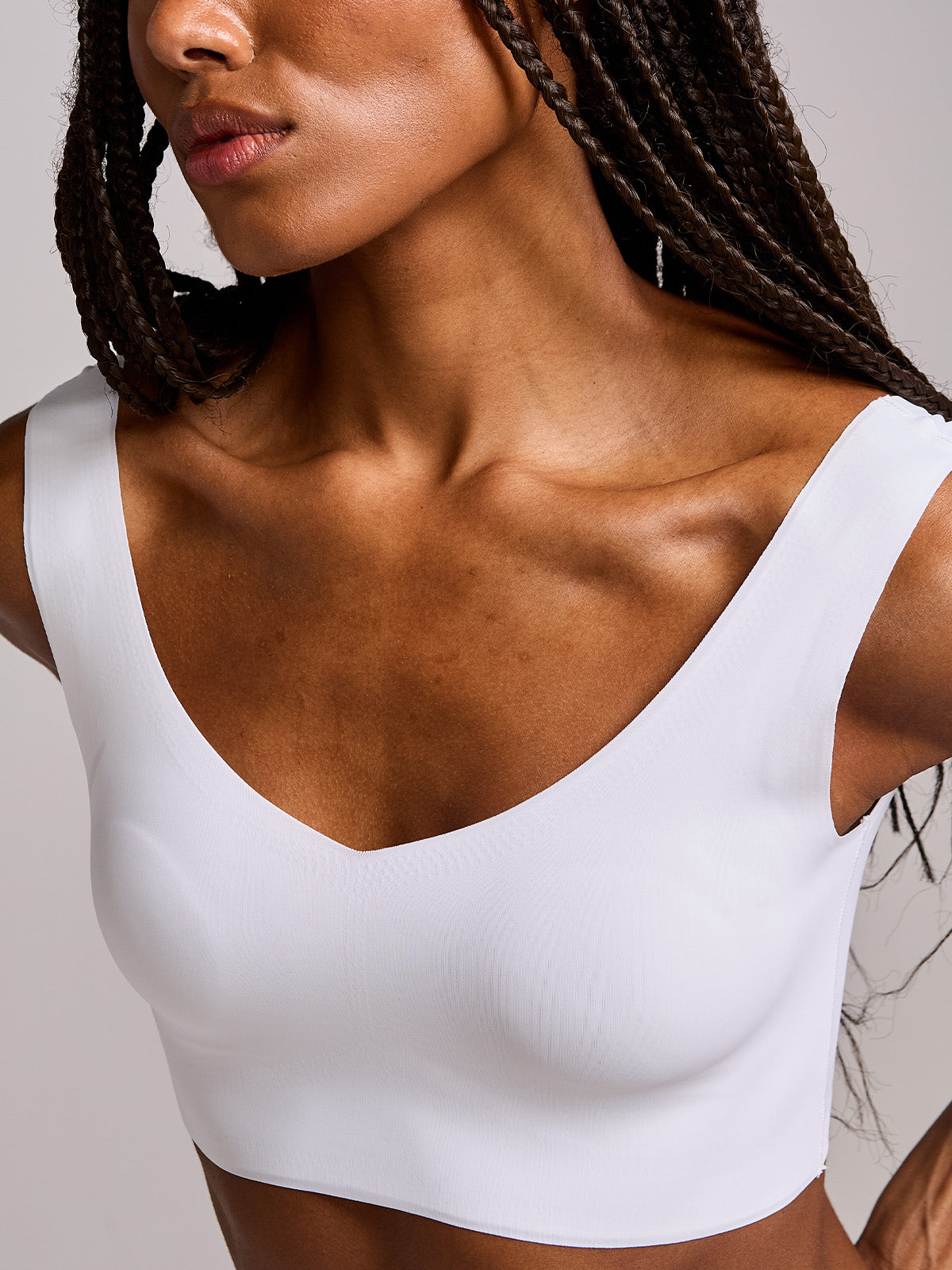 Sutiã Regata Básico Alças Largas Sem Costura Branco