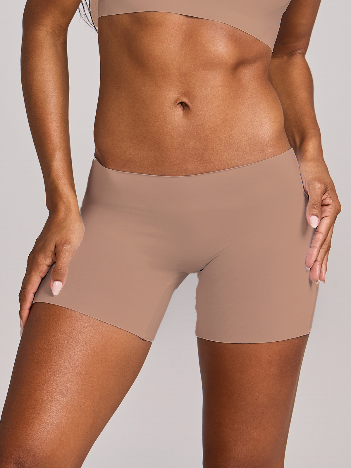 Calcinha Boxer Short Invisível Sem Costura Marrom Cacau