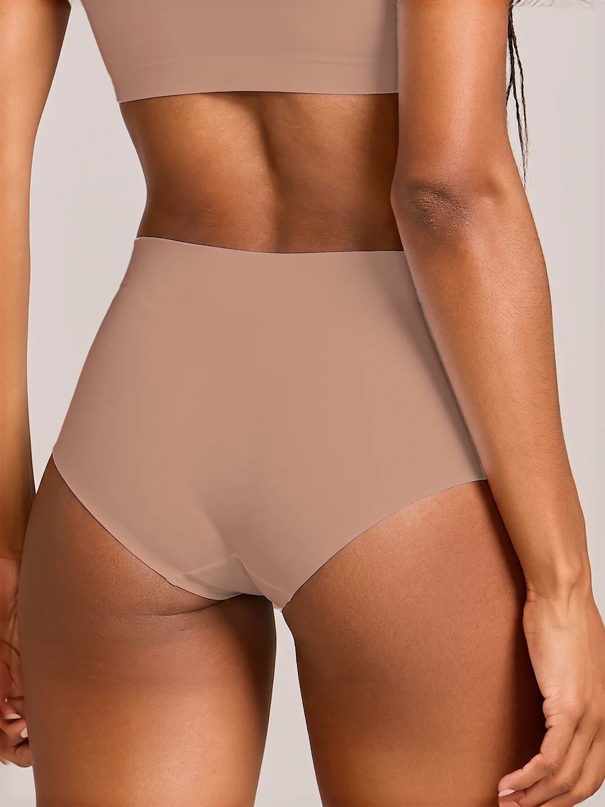 Kit com 6 Calcinhas Hot Pant Invisível Sem Costura Marrom Cacau