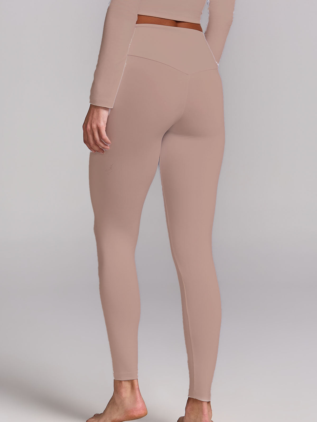Calça Legging Levanta Bumbum Cós Em V Marrom Cacau