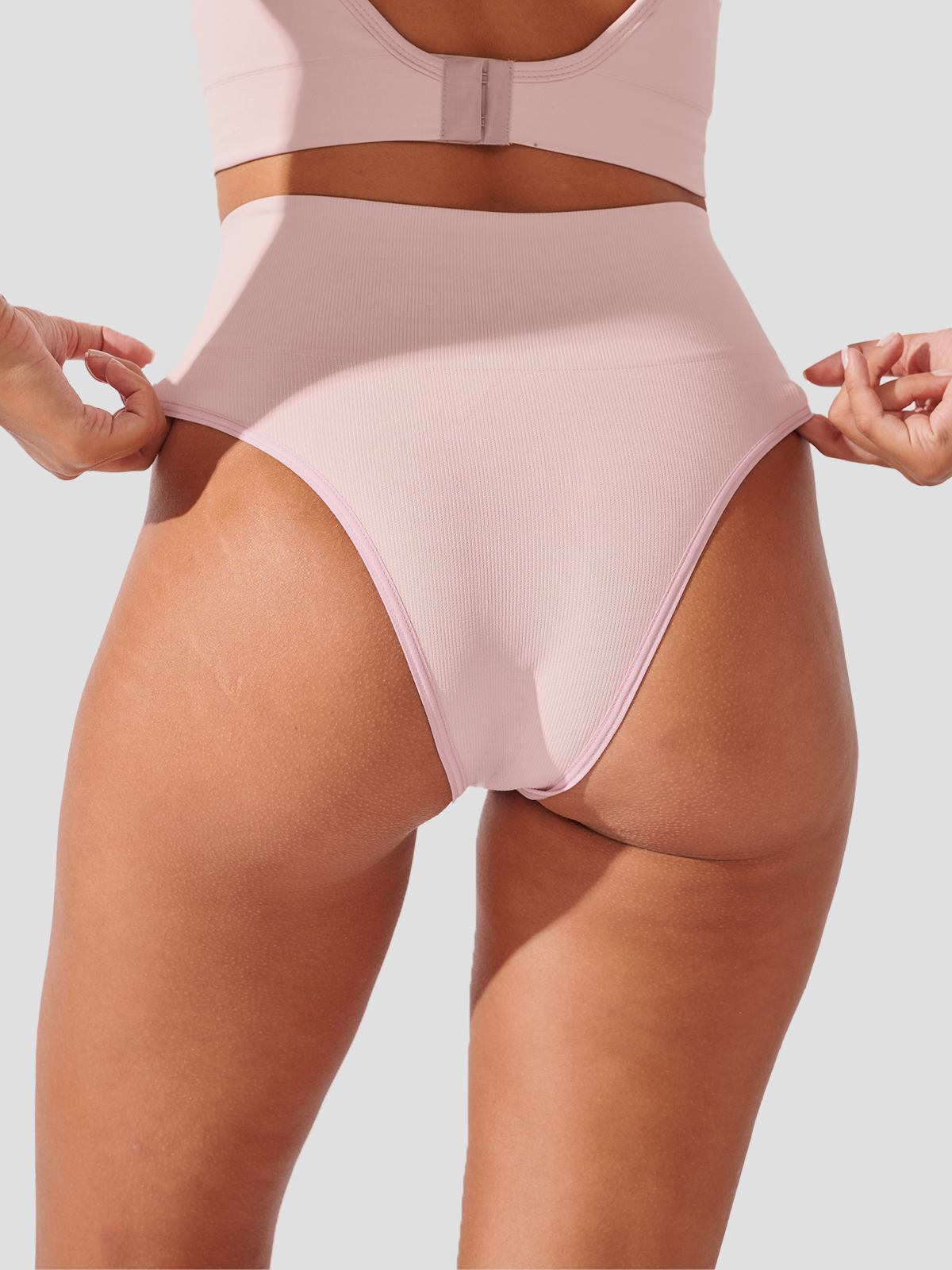 Kit com 3 Calcinhas Biquíni Redutora Canelado Sem Costura Premium Rose - R$76,63 cada