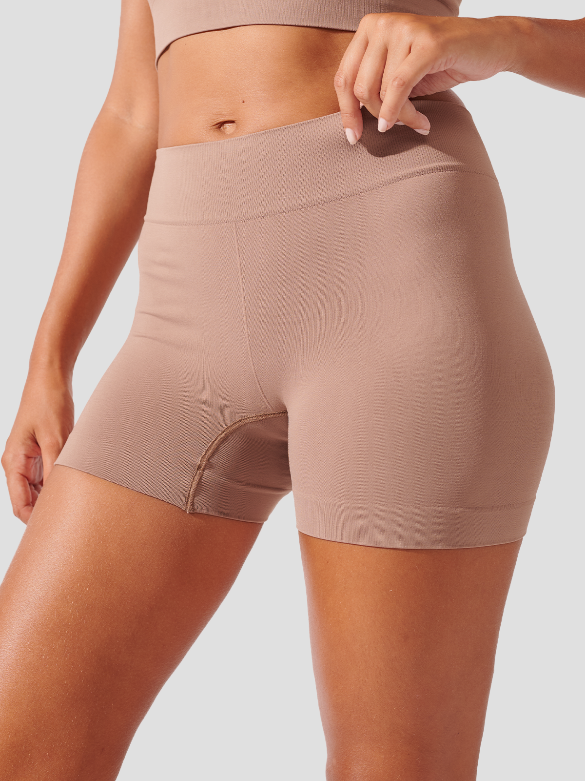 Kit com 3 Calcinhas Boxer Boyshort Sem Costura Premium Marrom Cacau - R$76,42 cada