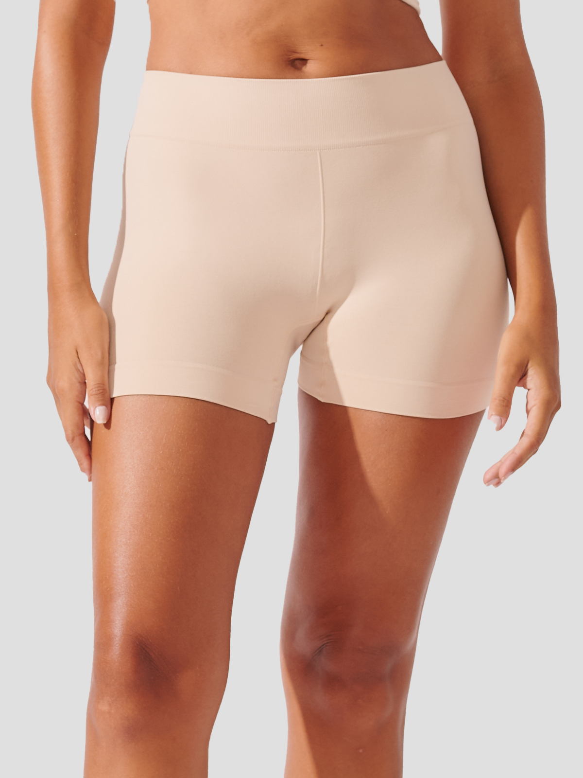 Kit com 3 Calcinhas Boxer Boyshort Sem Costura Premium Bege - R$76,42 cada