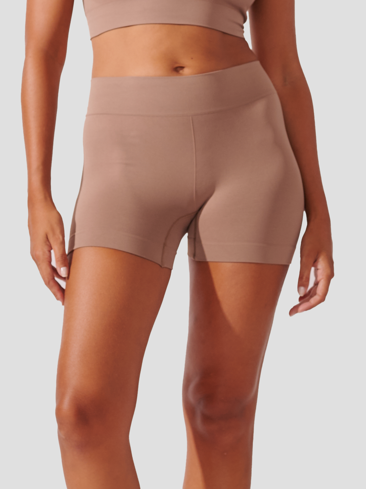 Calcinha Boxer Boyshort Sem Costura Premium Marrom Cacau