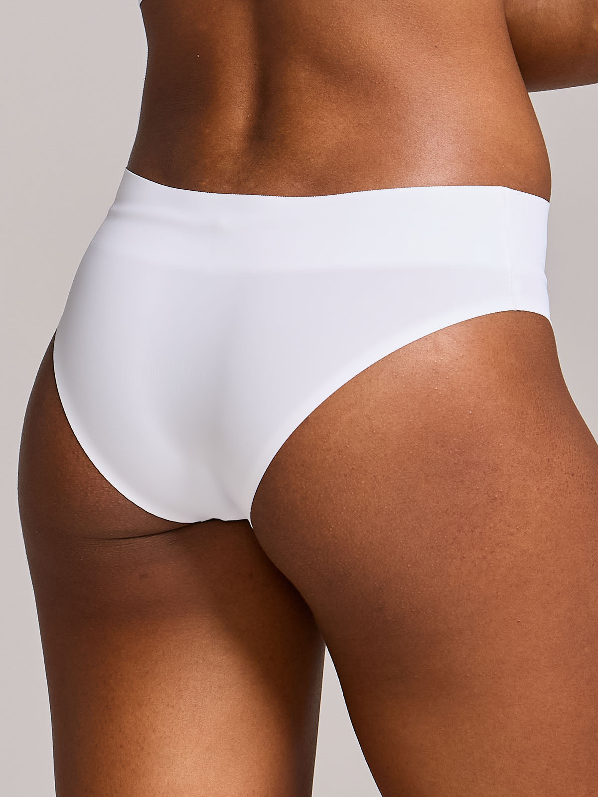 Calcinha Biquíni Cintura Alta Sem Costura Segunda Pele Branco
