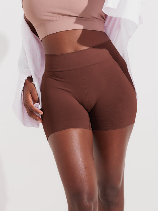 Calcinha Boxer Sem Costura Premium Marrom Café