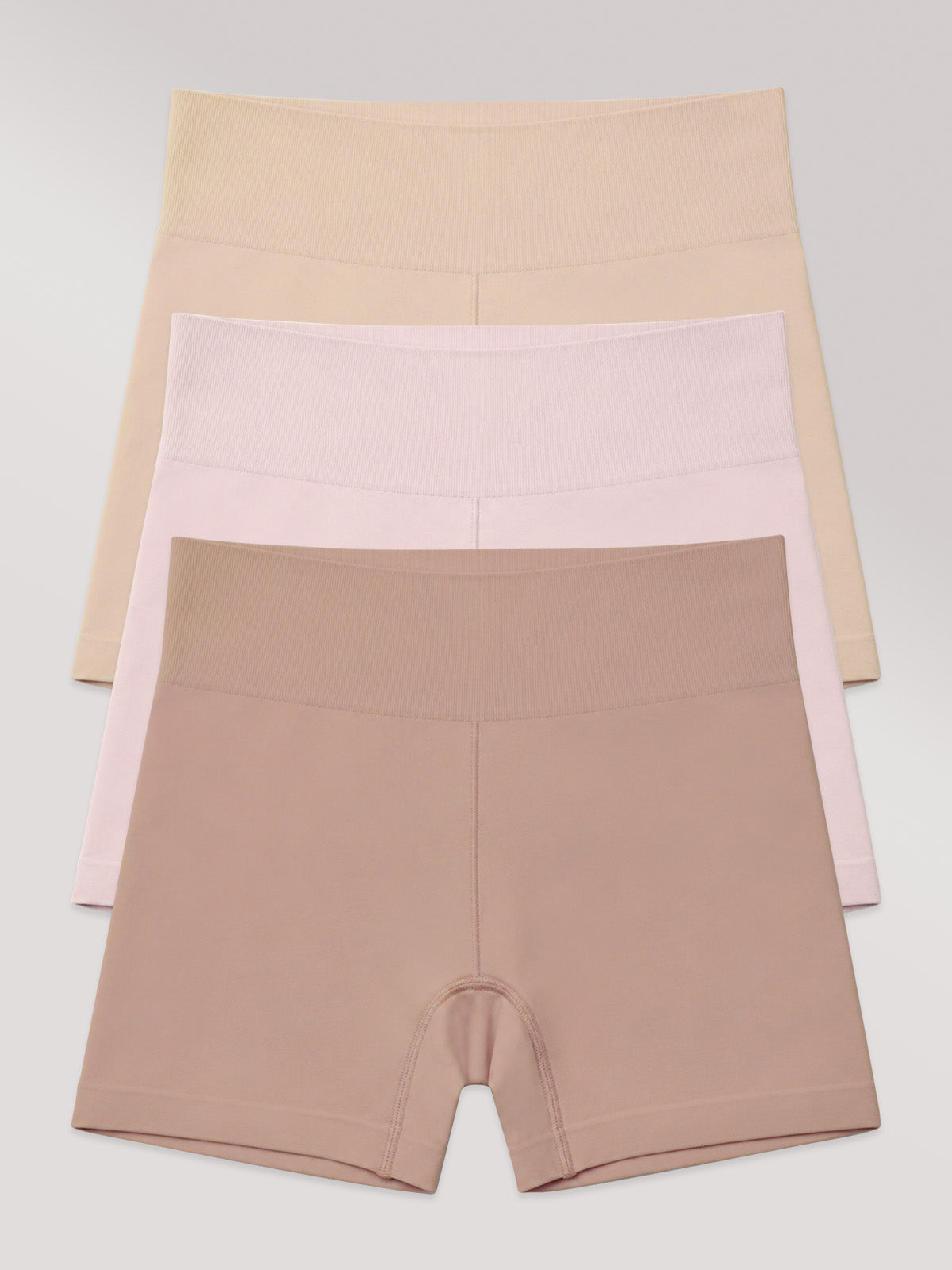 Kit com 3 Calcinhas Boxer Modeladora Sem Costura Premium (1 Bege, 1 Rose e 1 Marrom Cacau)