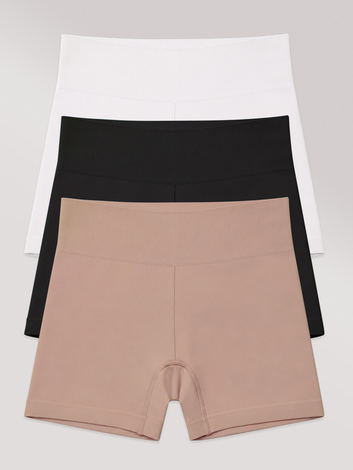 Kit com 3 Calcinhas Boxer Modeladora Sem Costura Premium (1 Branco, 1 Preto e 1 Marrom Cacau)