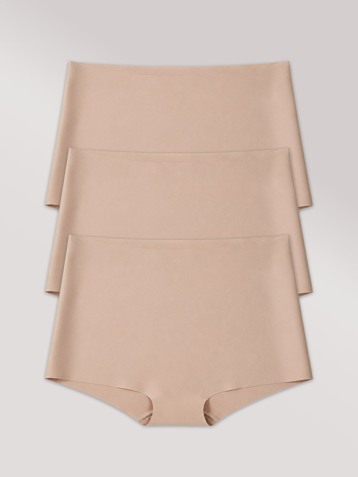 Kit com 3 Calcinhas Boxer Boyshort Invisível Sem Costura Marrom Cacau