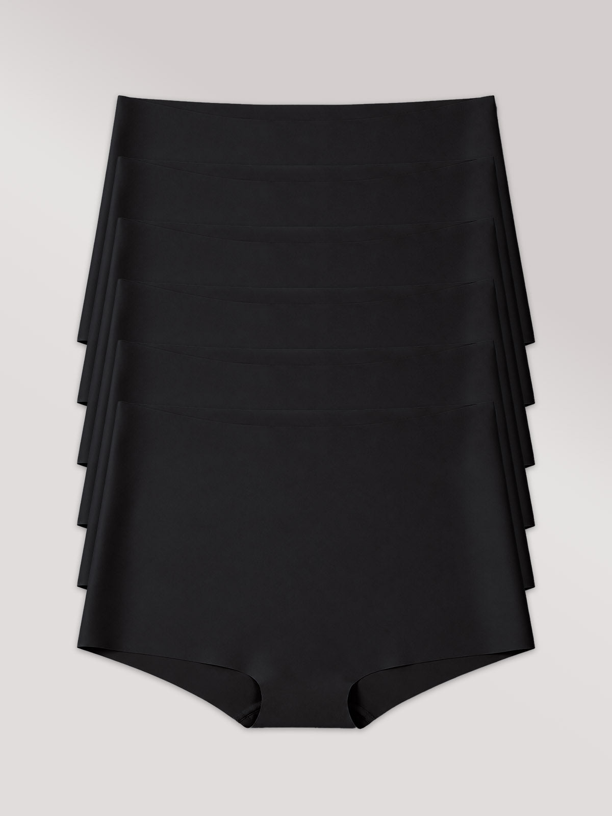Kit com 6 Calcinhas Boxer Boyshort Invisível Sem Costura Preto