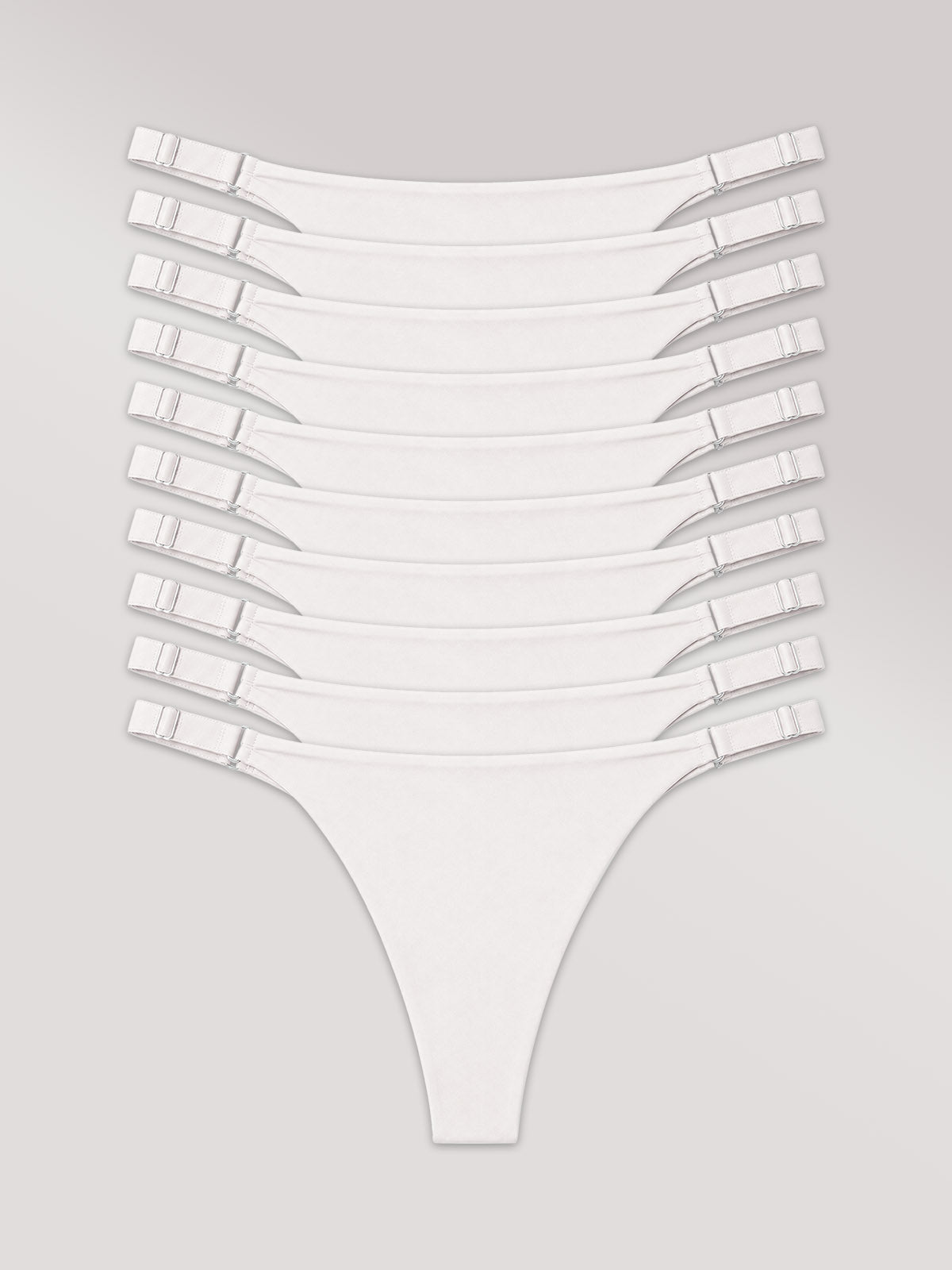 Kit com 10 Calcinhas Micro Fio Invisível Sem Costura Branco