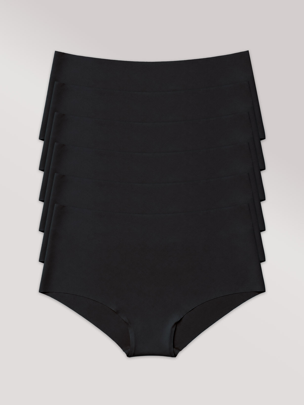 Kit com 6 Calcinhas Caleçon Invisível Sem Costura Preto