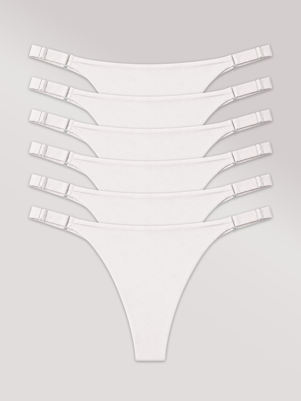 Kit com 6 Calcinhas Micro Fio Invisível Sem Costura Branco