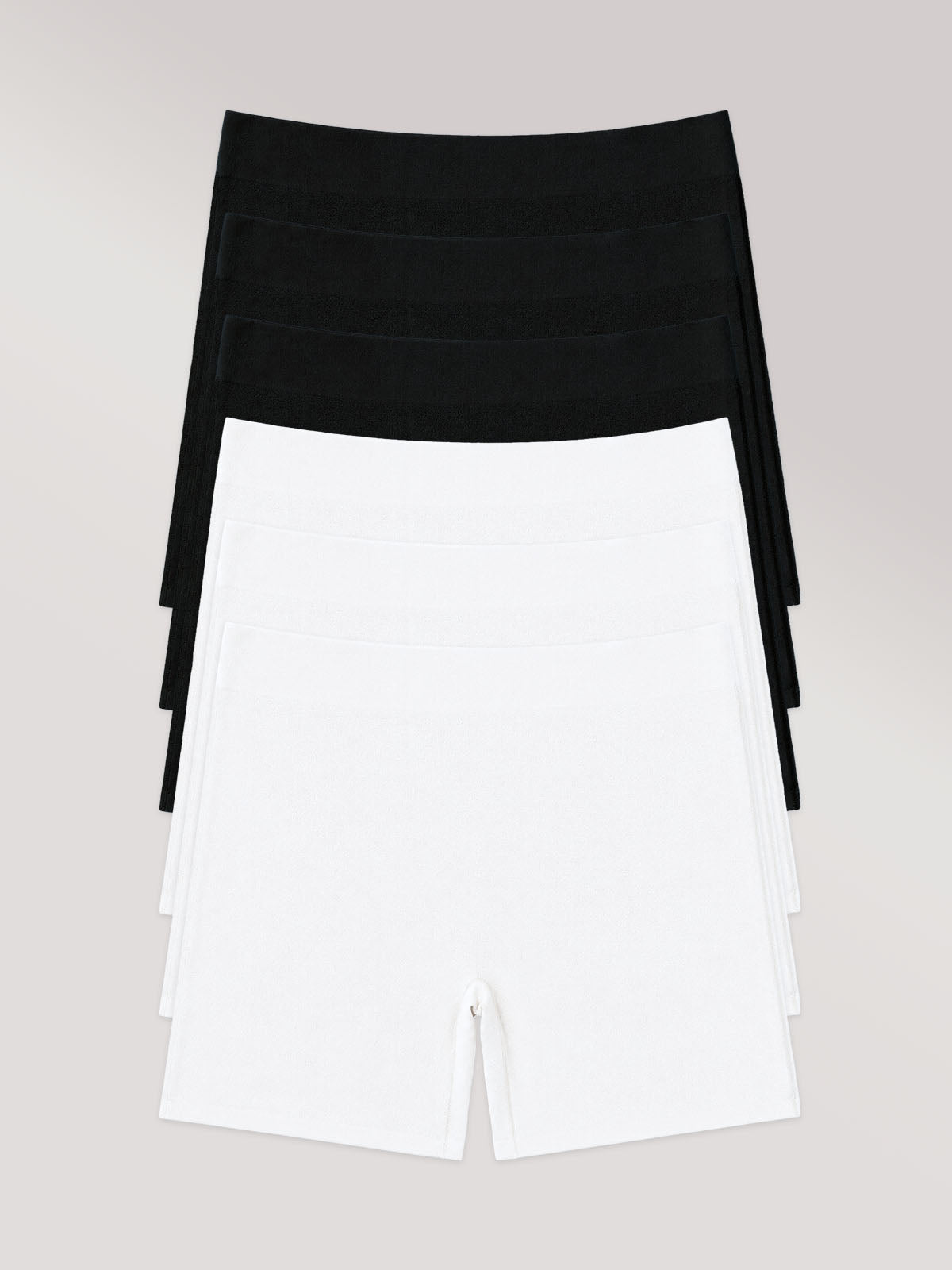 Kit com 6 Calcinhas Shorts Algodão Premium Sem Costura (3 Preto e 3 Branco)