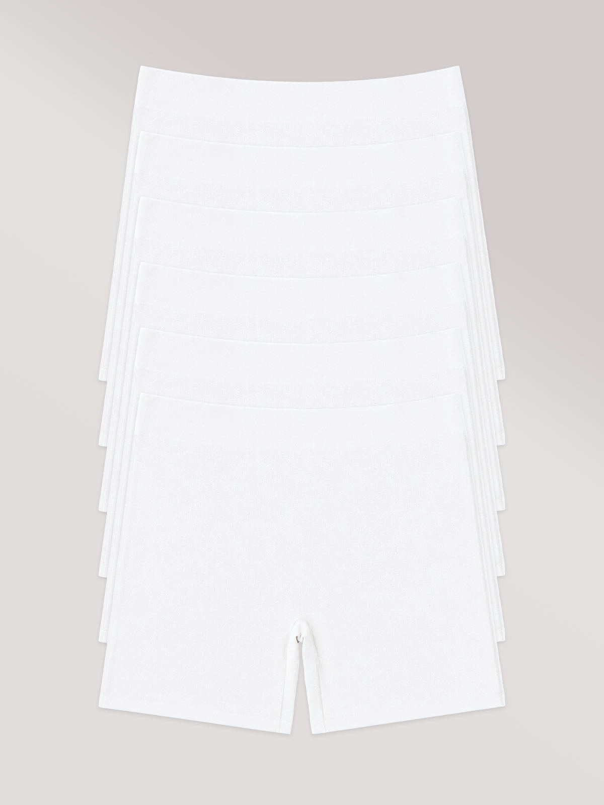 Kit com 6 Calcinhas Shorts Algodão Premium Sem Costura Branco