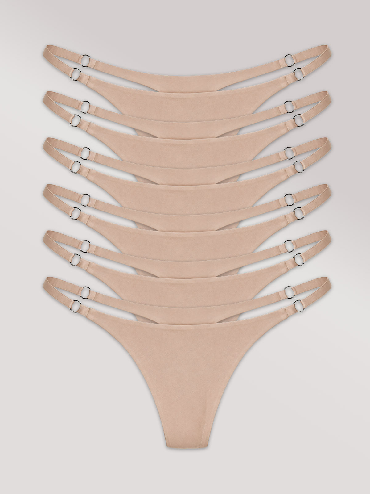 Kit com 6 Calcinhas String Invisível Sem Costura Marrom Cacau