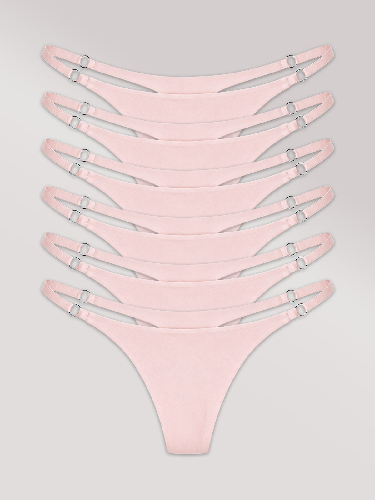 Kit com 6 Calcinhas String Invisível Sem Costura Rose