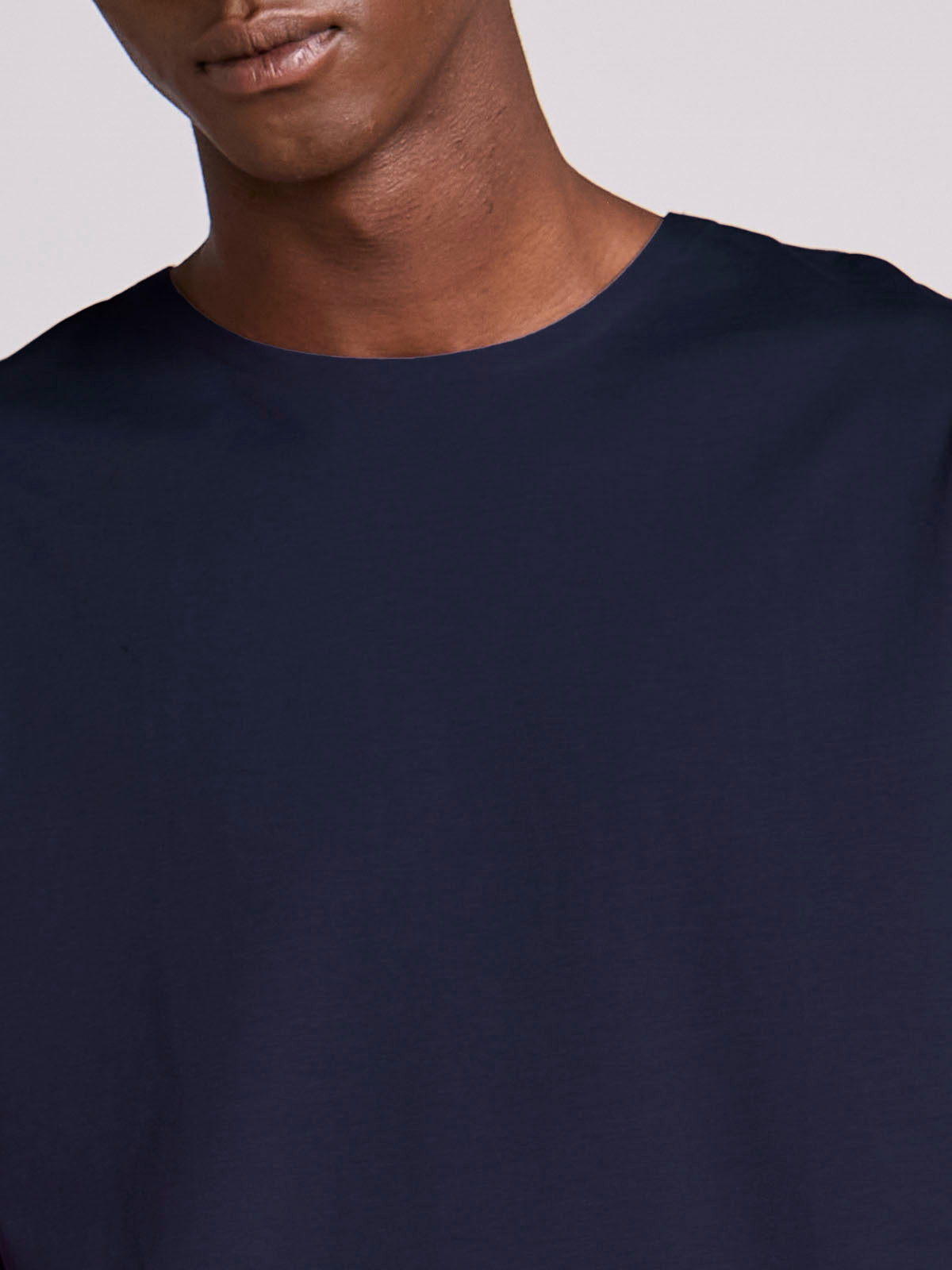 Camiseta Masculina Manga Curta Algodão Premium Sem Costura Azul Marinho