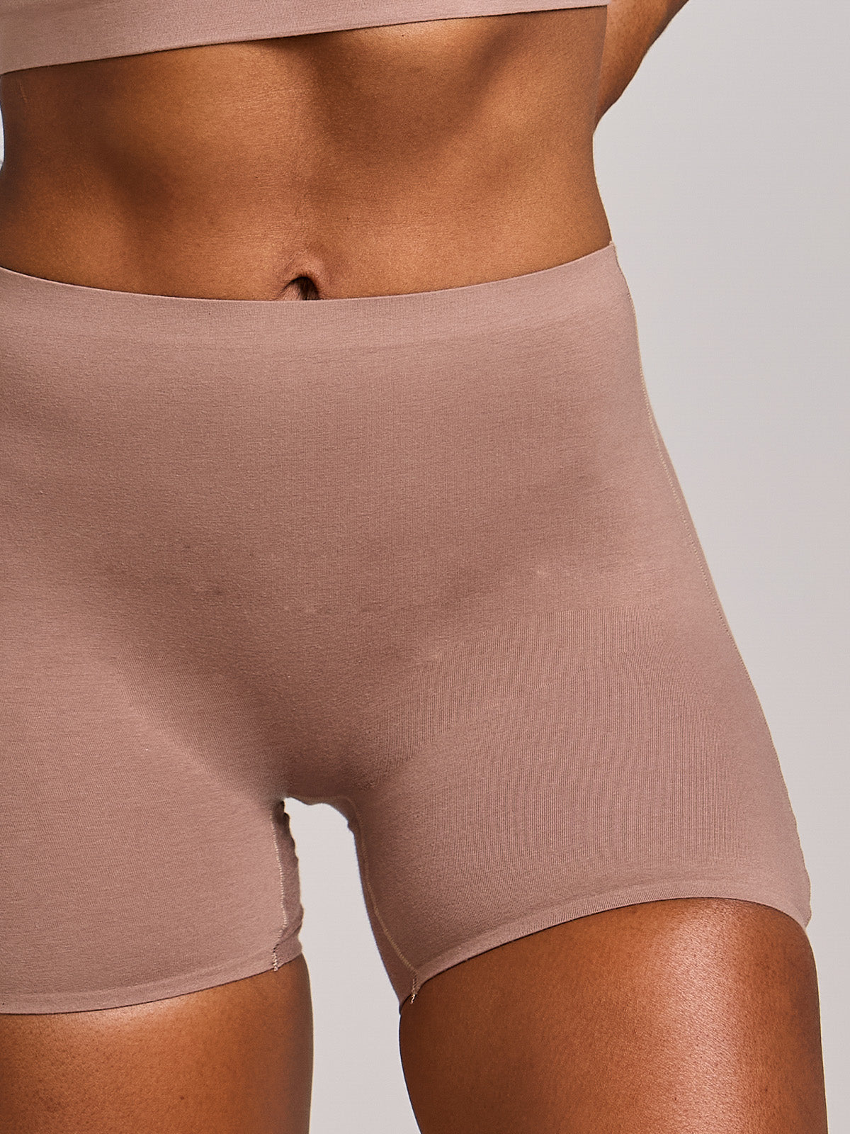 Calcinha Shorts Algodão Premium Sem Costura Marrom Cacau