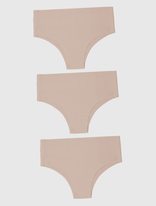 Kit com 3 Calcinhas Biquíni Redutora Sem Costura Segunda Pele Rose - R$46,63 cada