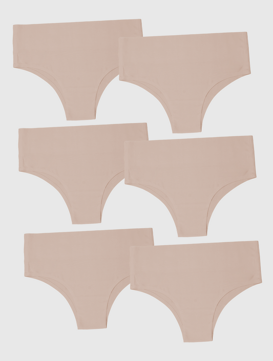 Kit com 6 Calcinhas Biquíni Redutora Sem Costura Segunda Pele Rose - R$41,65 cada