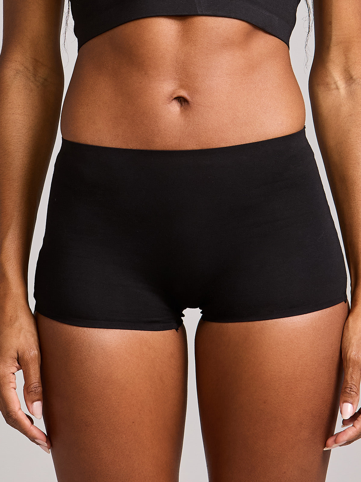 Calcinha Boyshort Boxer Algodão Premium Sem Costura Preto