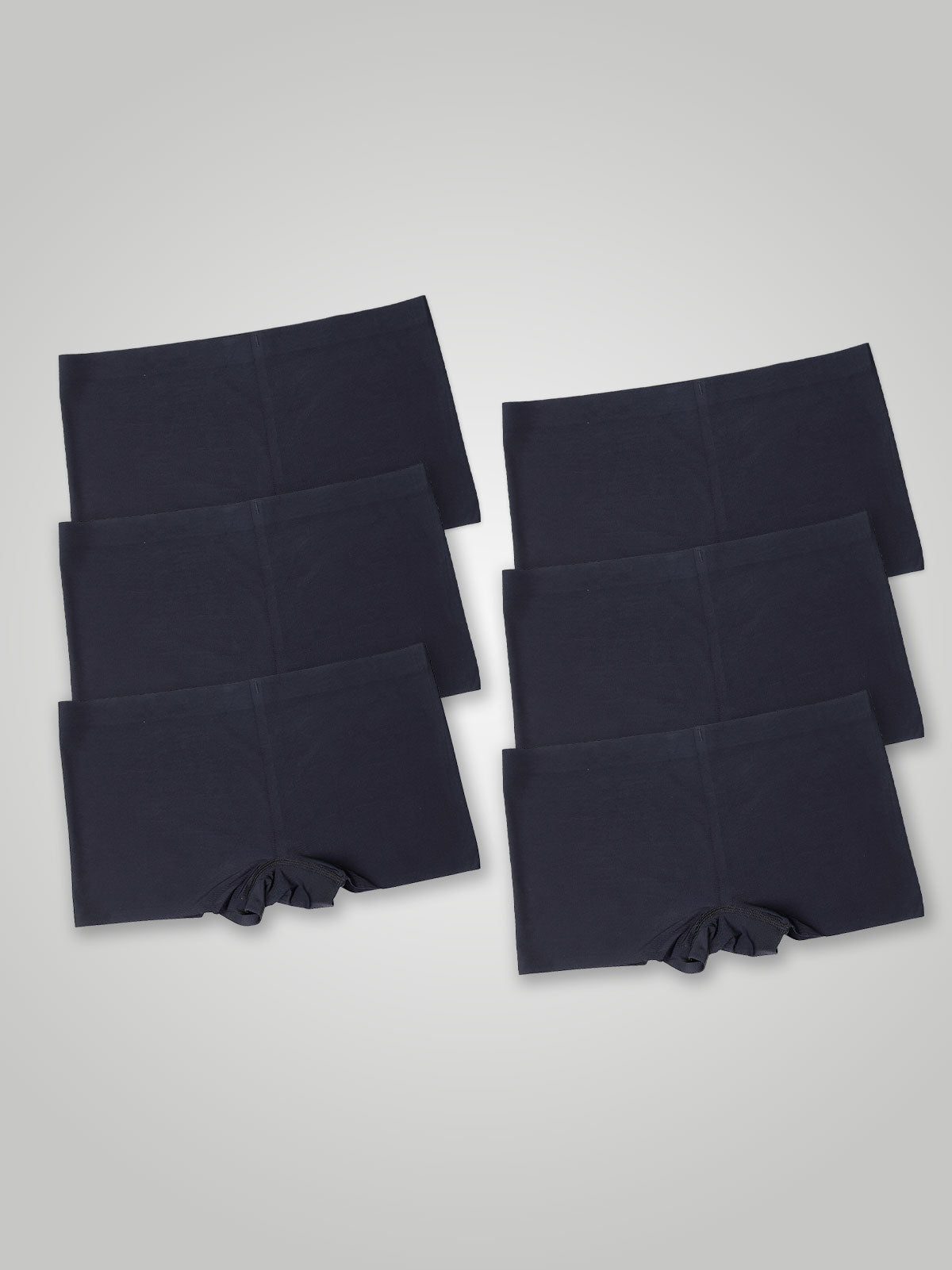 Kit com 6 Calcinhas Boxer Boyshort Sem Costura Segunda Pele Preto - R$47,98 cada