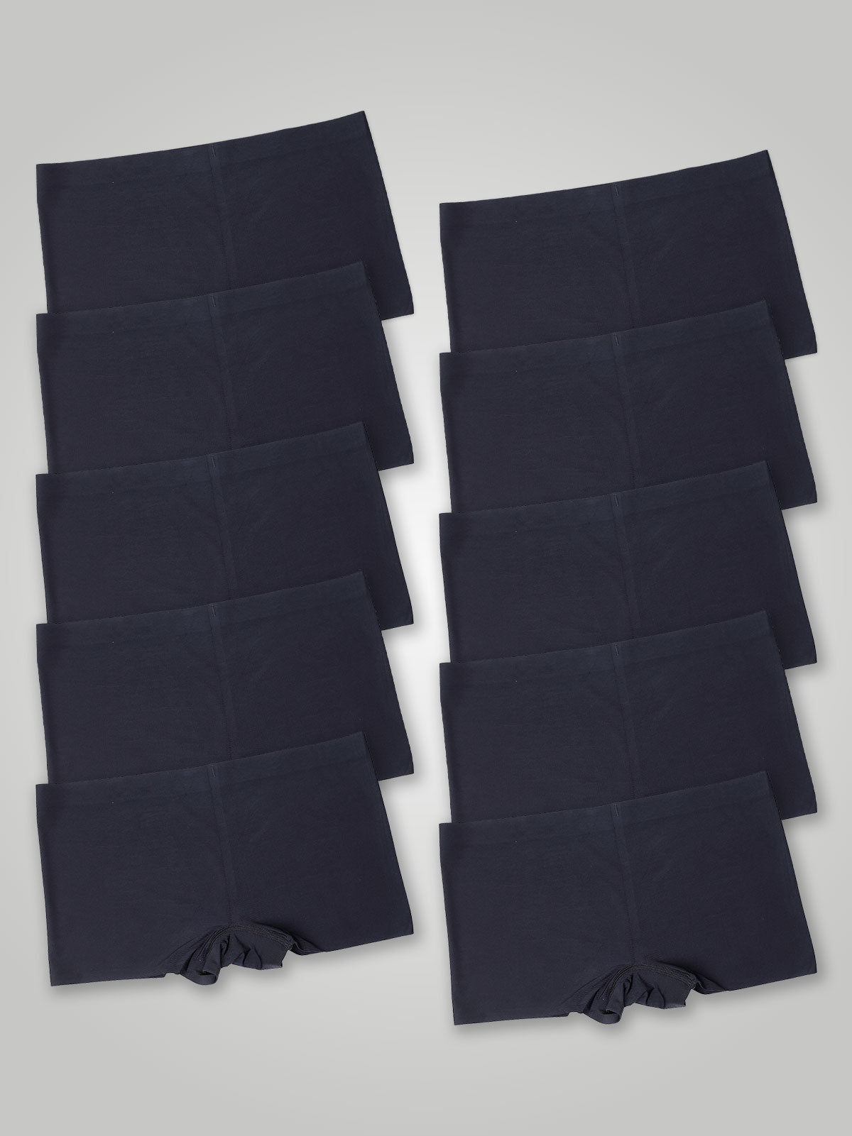 Kit com 10 Calcinhas Boxer Boyshort Sem Costura Segunda Pele Preto - R$41,99 cada