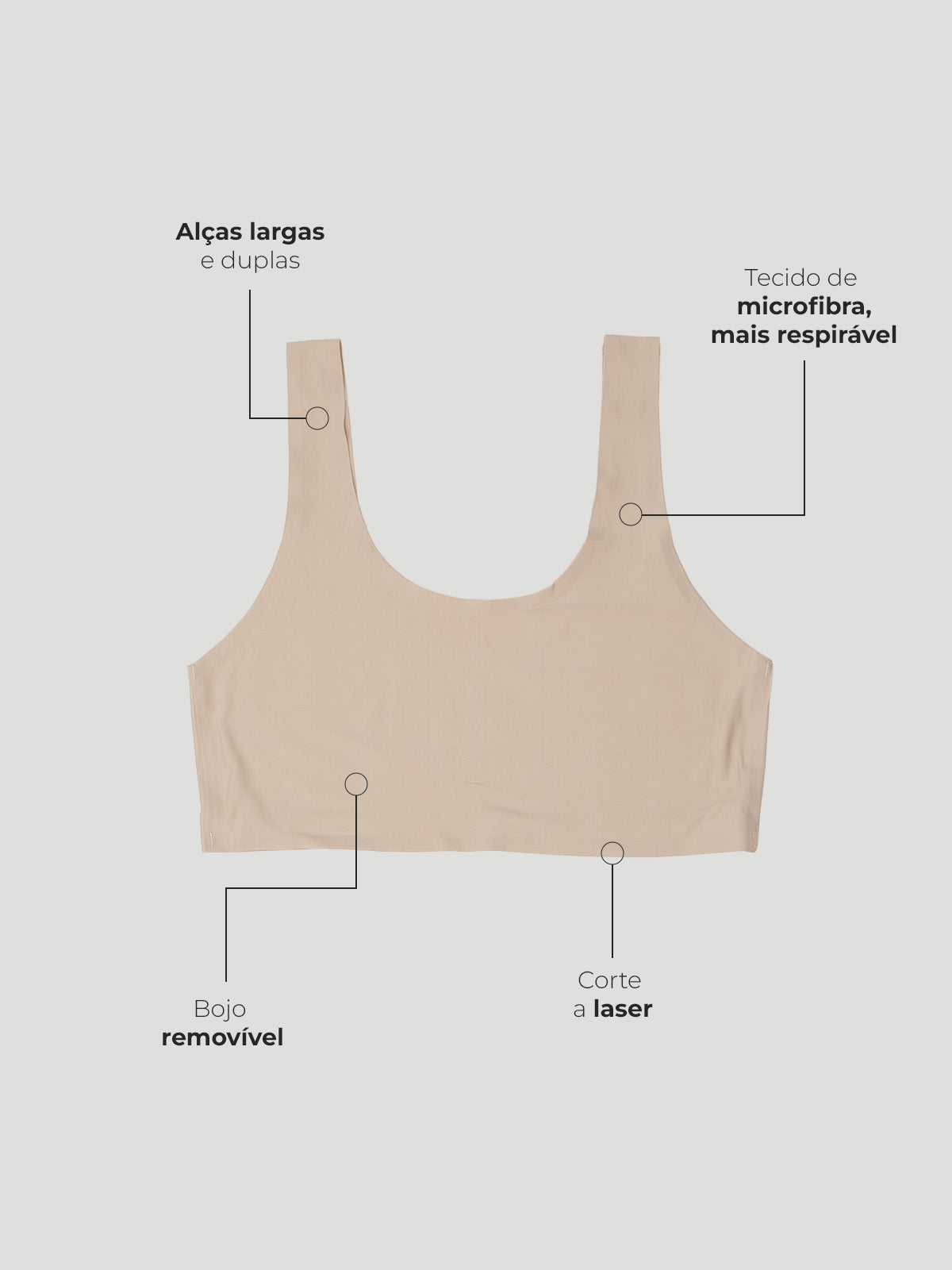 Sutia Regata Invisivel Sem Costura com Bojo Removivel Marrom Cacau