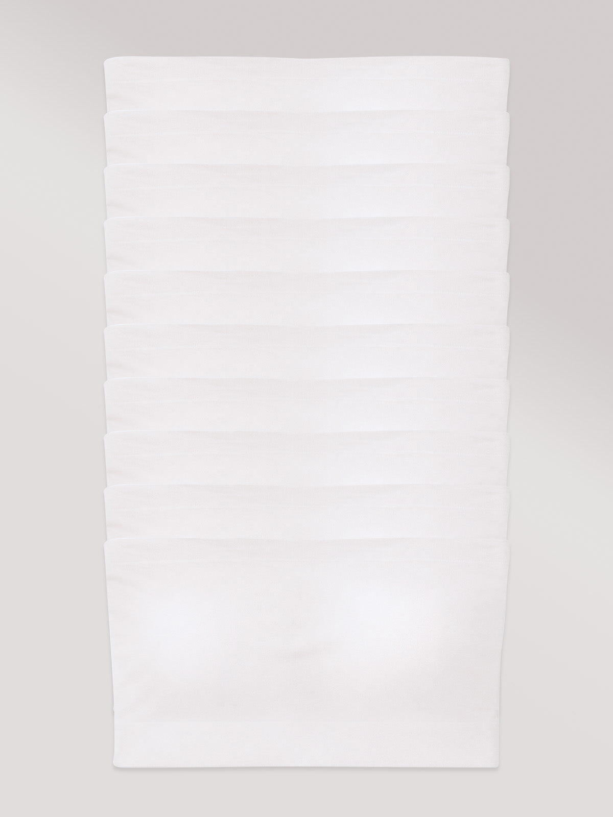 Kit com 10 Tops Faixa Sem Costura com Bojo Removível Branco