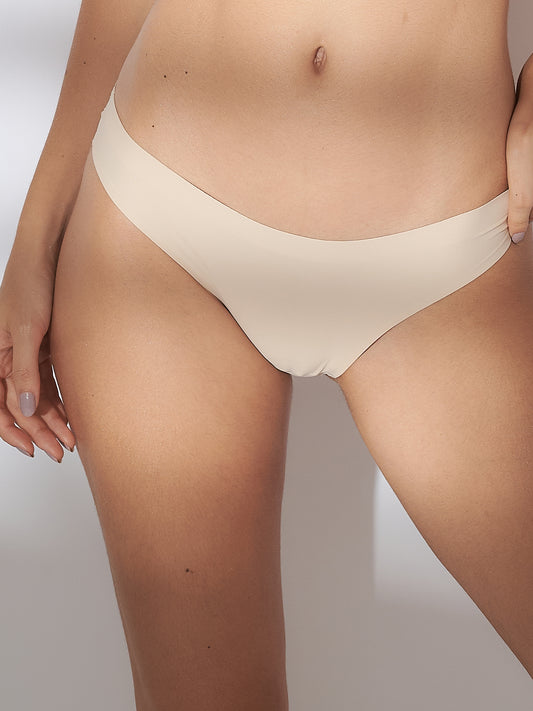 Calcinha Biquíni Sem Costura Segunda Pele Bege