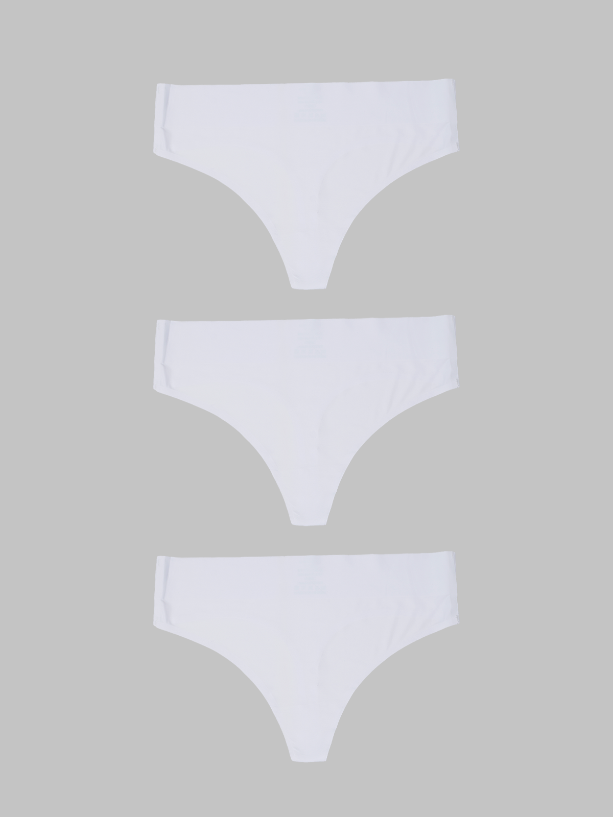 Kit com 3 Calcinhas Fio Dental Cintura Alta Sem Costura Segunda Pele Branco - R$44,96 cada