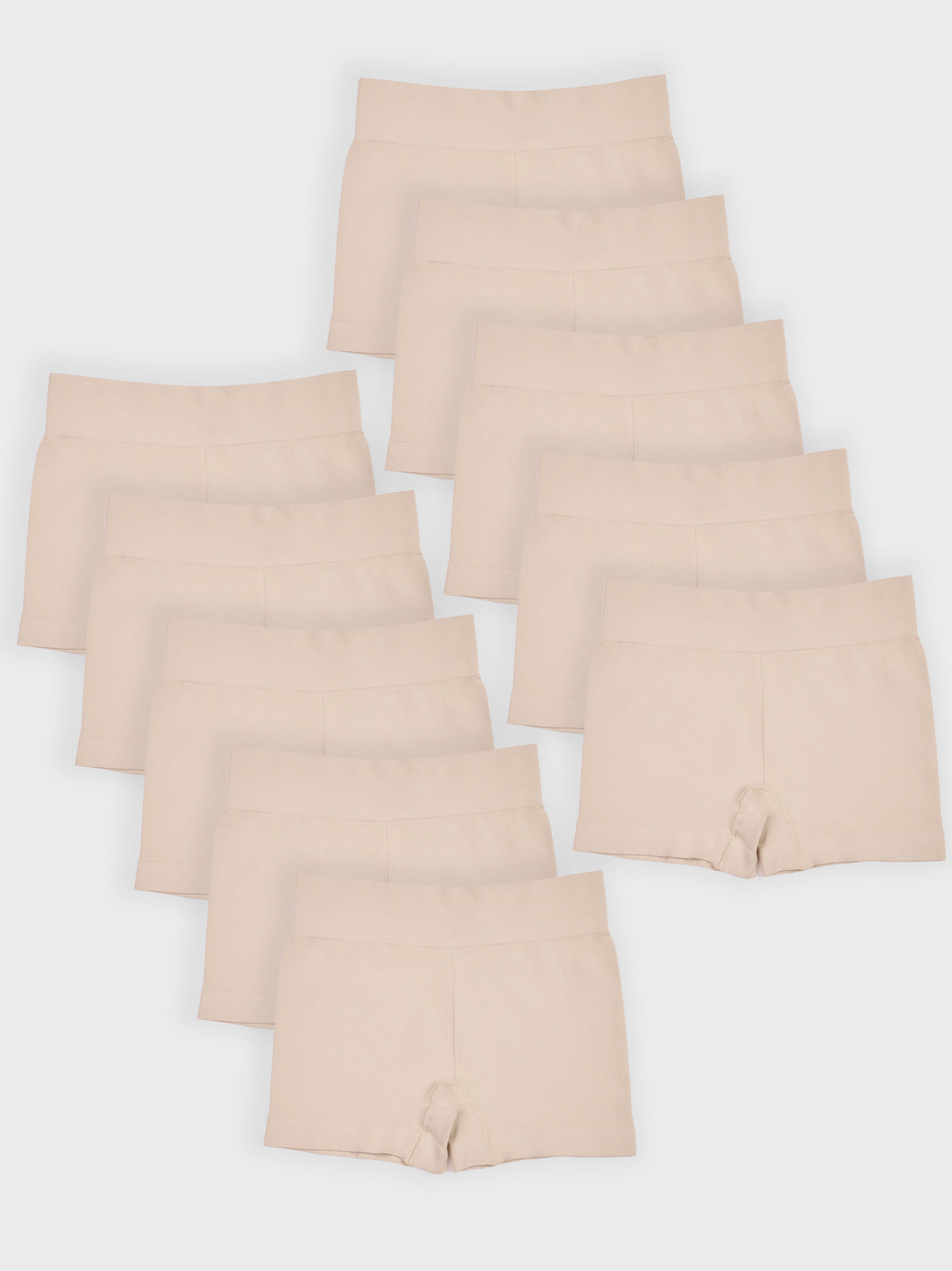 Kit com 10 Calcinhas Boxer Boyshort Sem Costura Premium Bege - R$76,49 cada