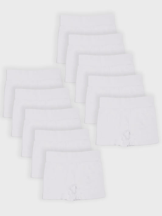 Kit com 10 Calcinhas Boxer Boyshort Sem Costura Premium Branco - R$53,94 cada