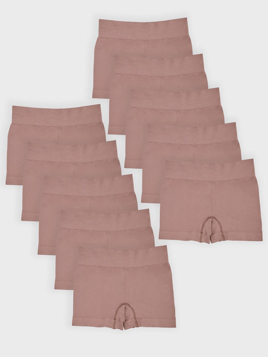 Kit com 10 Calcinhas Boxer Boyshort Sem Costura Premium Marrom Cacau -  R$53,94 cada