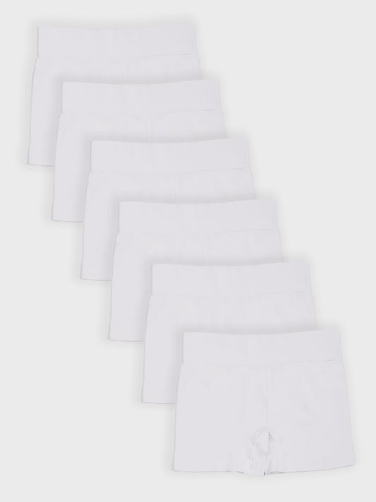 Kit com 6 Calcinhas Boxer Boyshort Sem Costura Premium Branco - R$68,32 cada