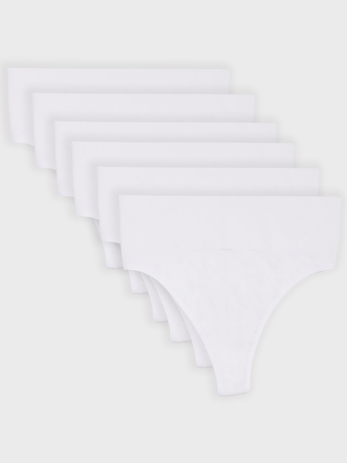 Kit com 6 Calcinhas Fio Dental Redutora Canelado Sem Costura Premium Branco - R$80,98 cada