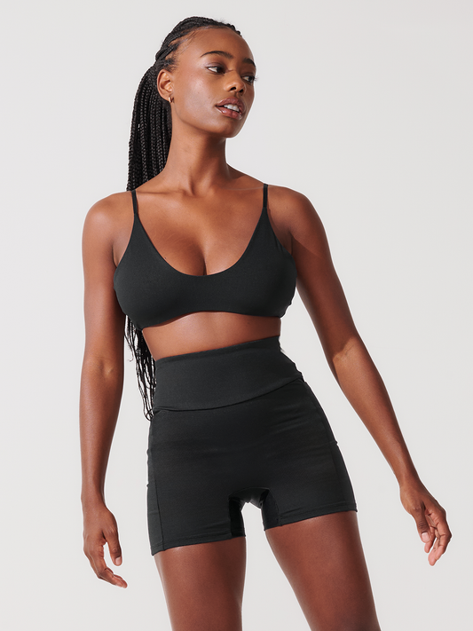 Conjunto Bermuda de Compressão Preto + Top Slim Preto