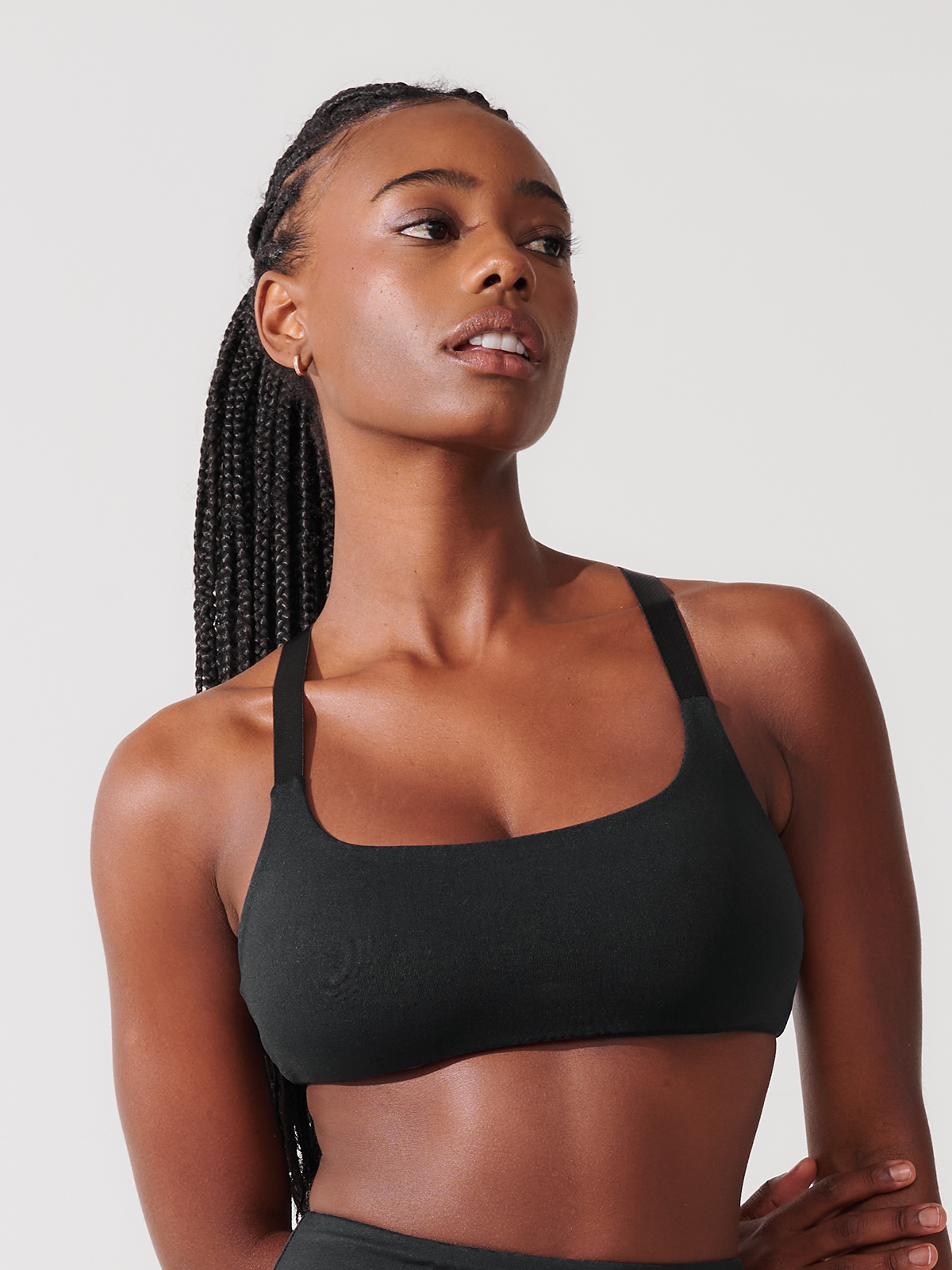Top Fitness Média Compressão com Costas Cruzadas Preto
