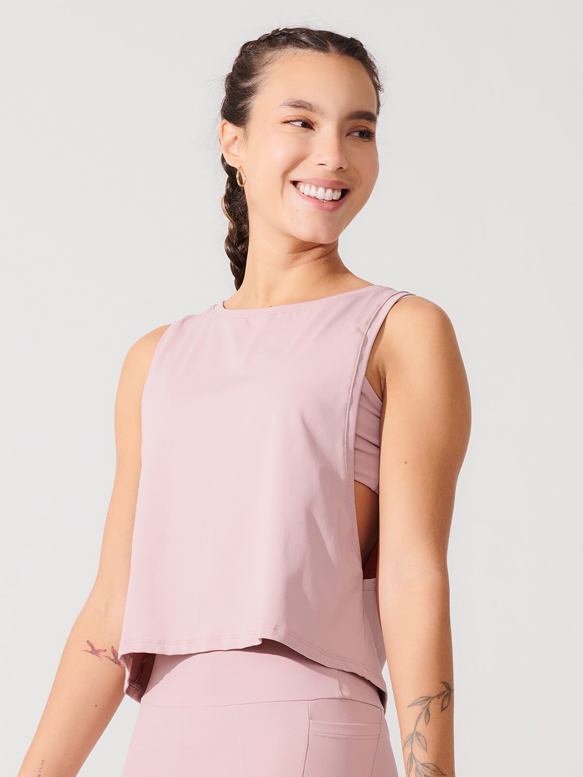 Regata Cropped com Cava Ampla Rose