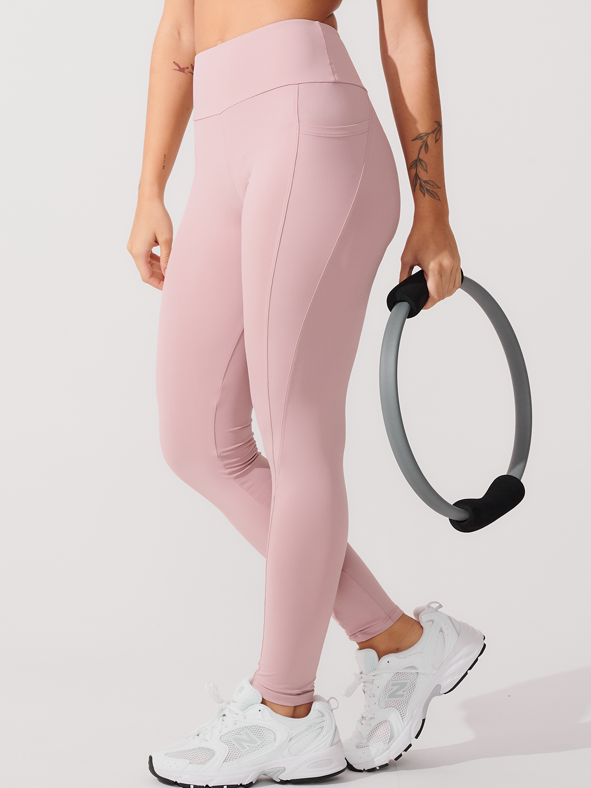 Calça Legging de Compressão com Forro Rose