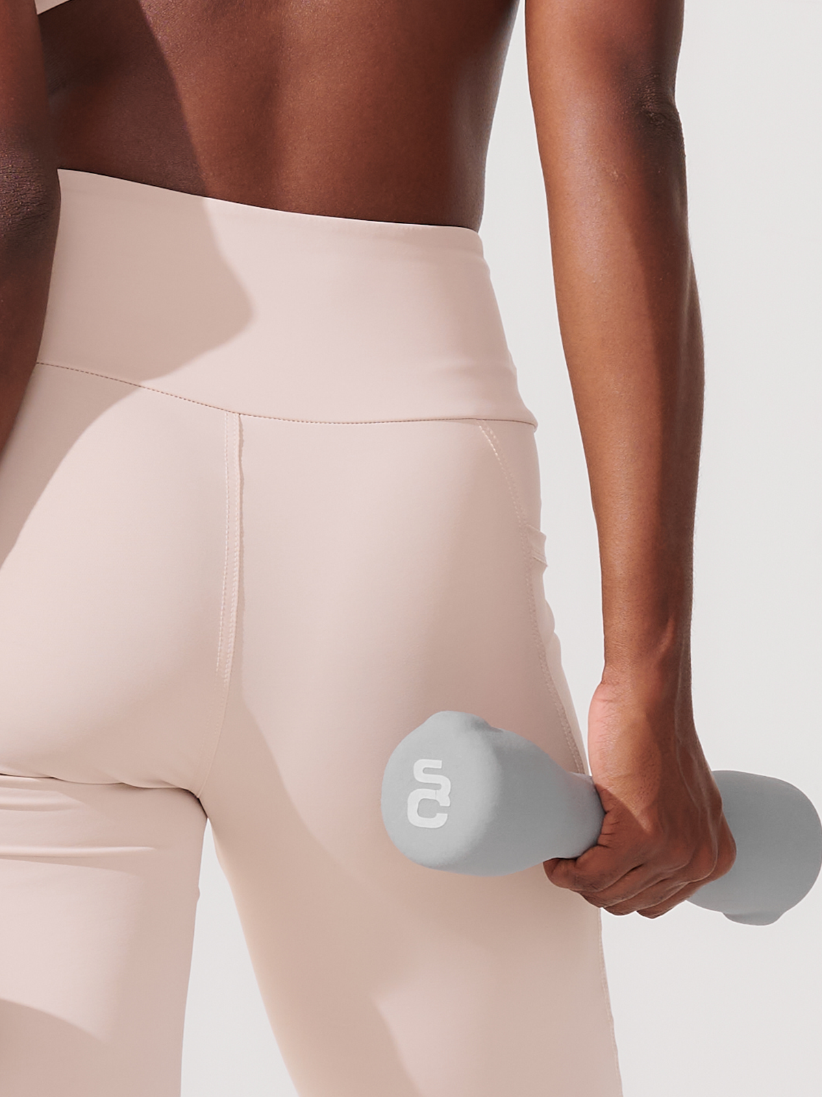 Calça Legging de Compressão com Forro Bege