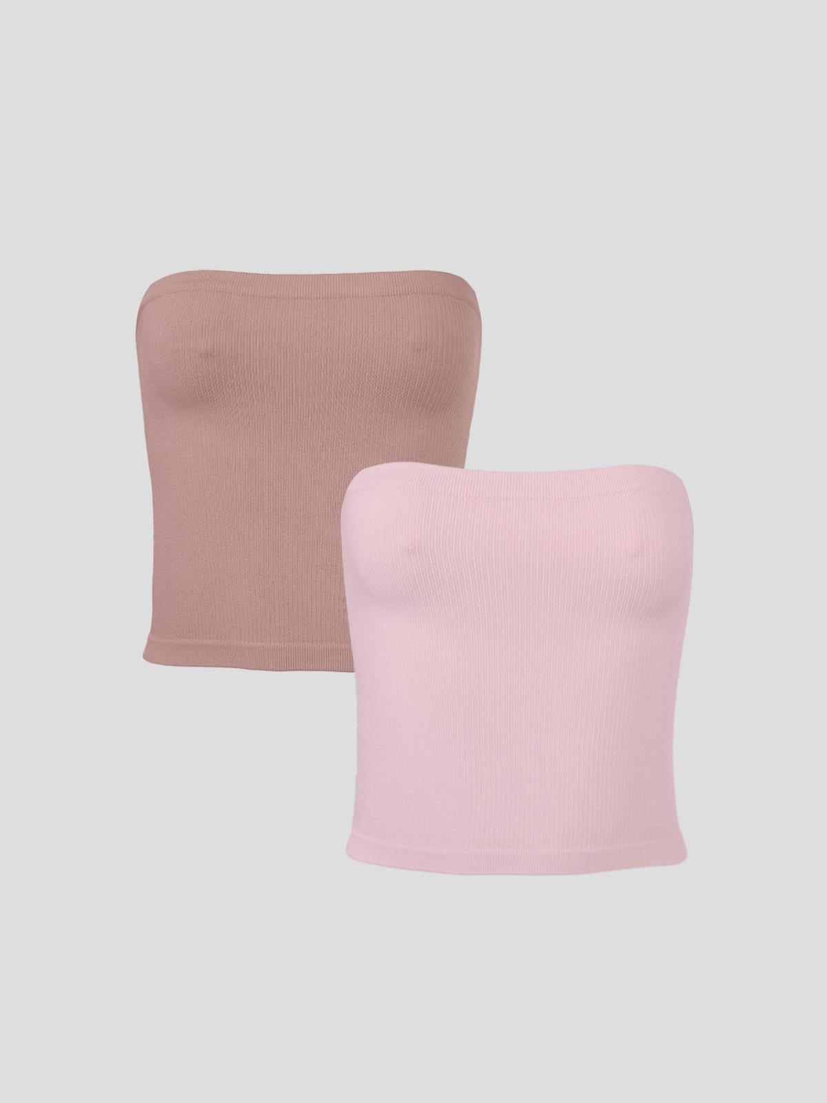 Kit Básicos: Top Tube Sem Costura Rose + Marrom Cacau